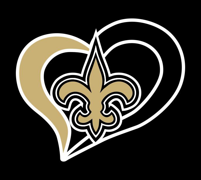 New Orleans Saints Heart Logo vinyl decal